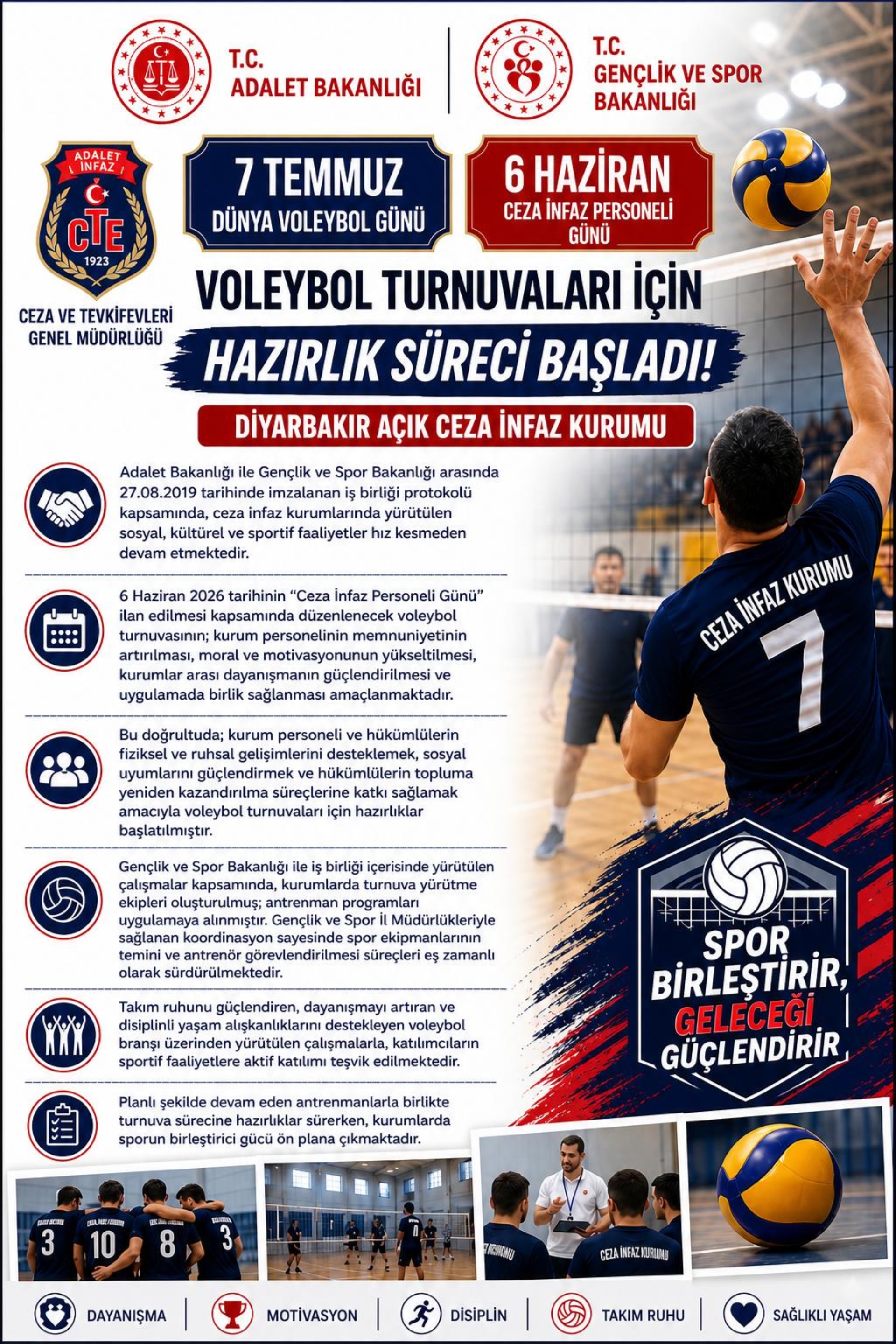 DİYARBAKIR AÇIK CEZA İNFAZ KURUMU VOLEYBOL TURNAVASI BAŞLIYOR