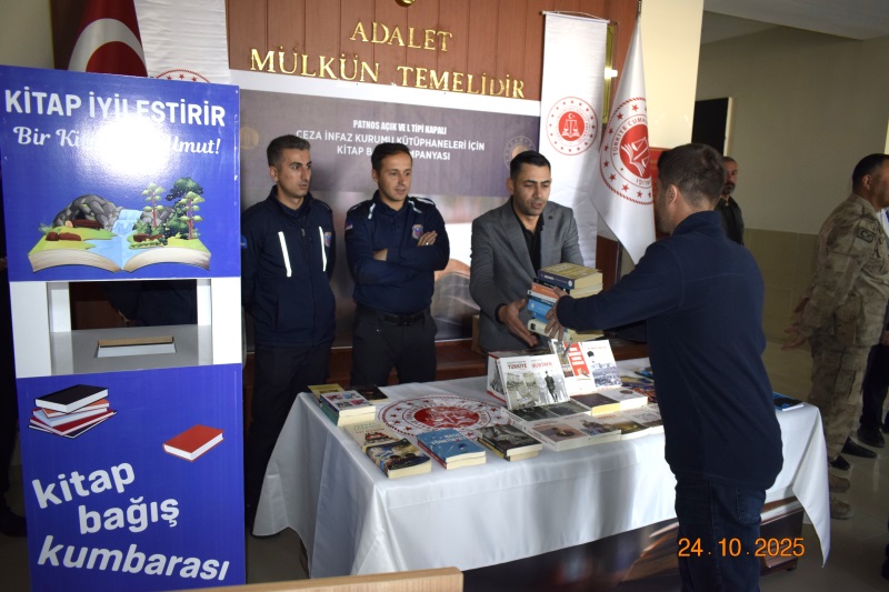 Cezaevlerinden Sorumlu Cumhuriyet Savcımız Sn. Emin Burak SÜREZLİ'nin tensipleriyle Ceza İnfaz Kurumları Kütüphaneleri İçin Kitap Bağış Kampanyası Düzenlendi.