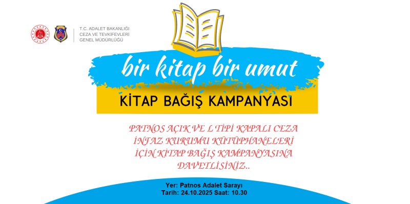 Cumhuriyet Savcısı Sayın Emin Burak SÜREZLİ ’nin Tensipleri ile Patnos Açık ve L Tipi Kapalı Ceza İnfaz Kurumu Kütüphanelerine Kitap Bağış Kampanyası...
