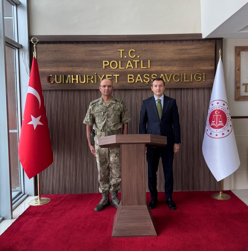 Polatlı Topçu ve Füze Okulu Komutanı Tuğgeneral Ömer Şahin SELVİ'nin Cumhuriyet Başsavcımıza Hayırlı Olsun Ziyareti