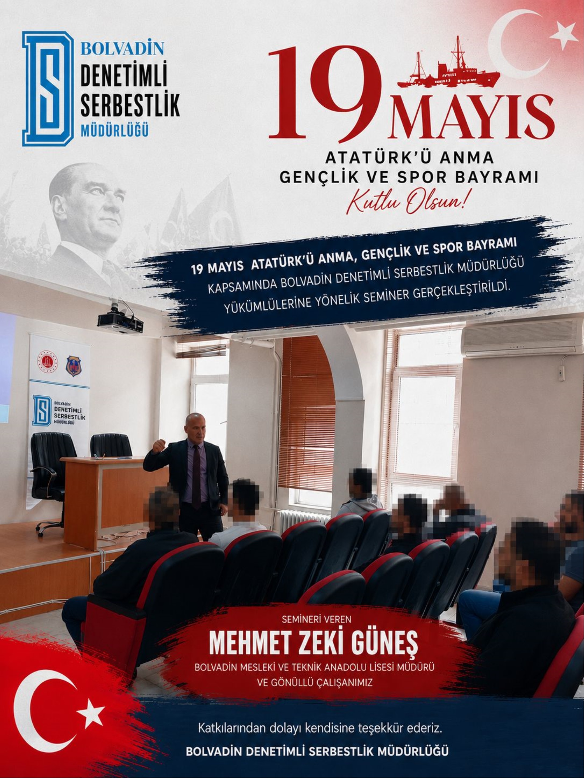 Bolvadin Denetimli Serbestlik Müdürlüğünde 19 Mayıs Kapsamında Yükümlülere Yönelik Seminer Gerçekleştirildi