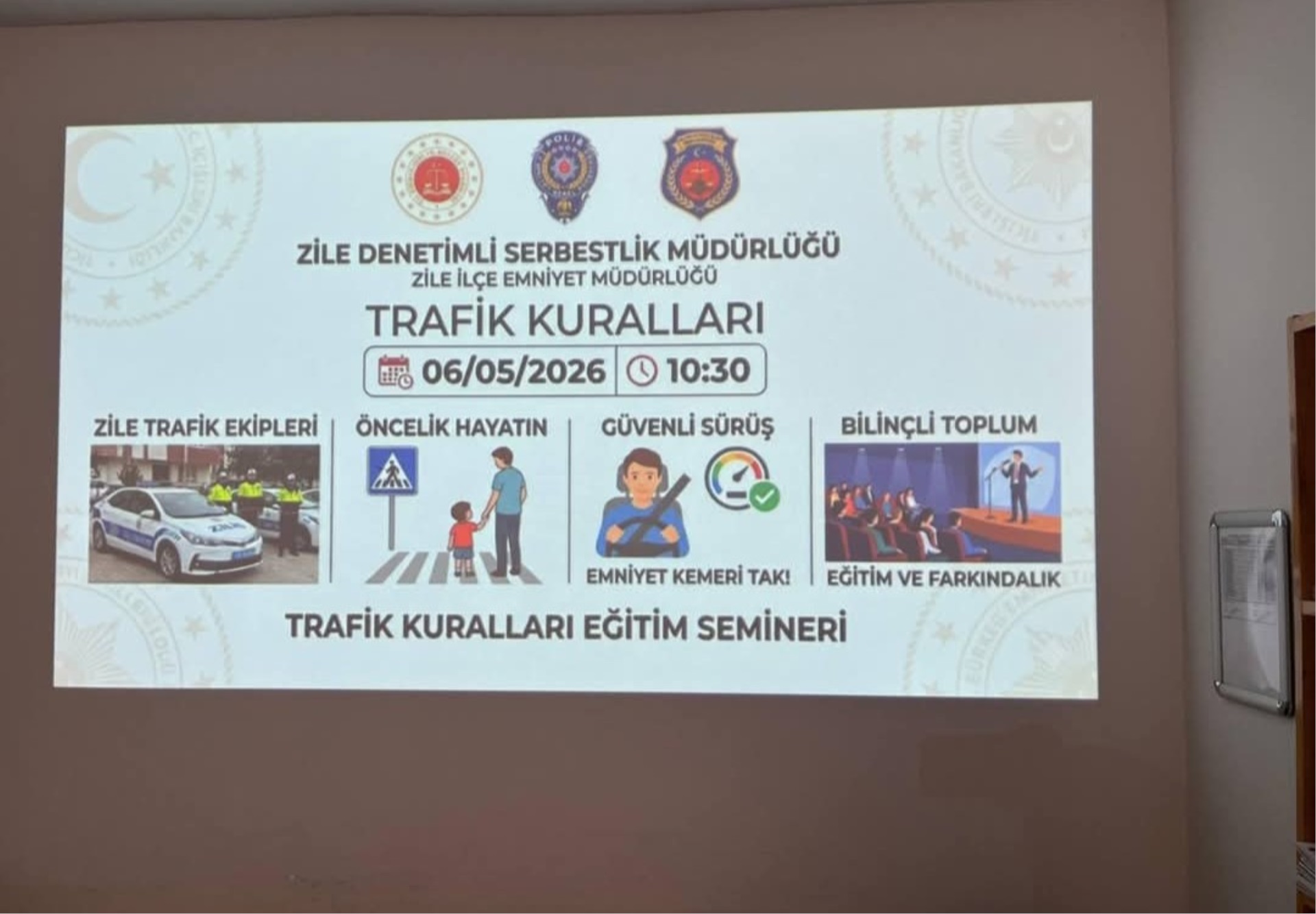 Zile’de Yükümlülere Trafik Kuralları Eğitimi Verildi