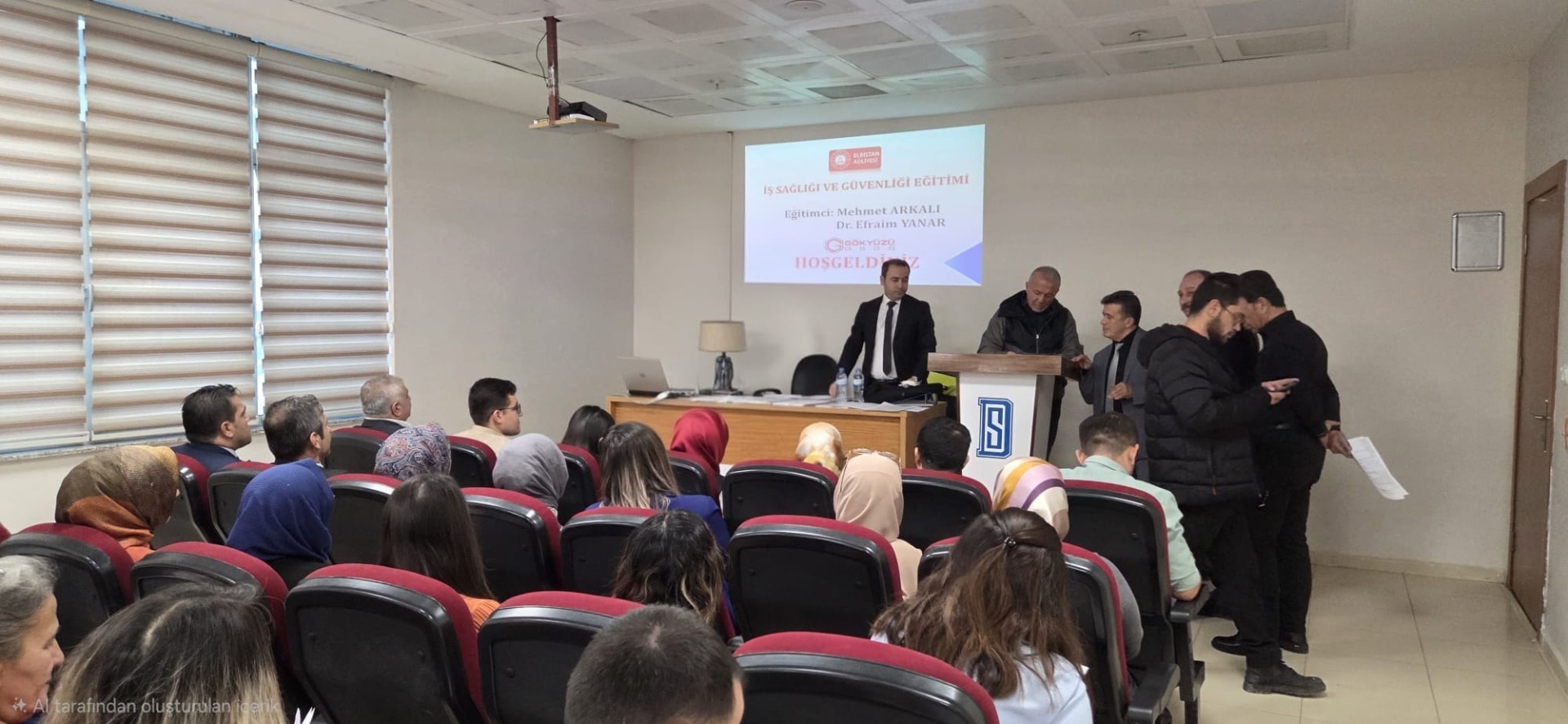 Elbistan Adliyesinde İş Sağlığı ve Güvenliği Uzmanı Mehmet ARKALI ve İşyeri Hekimi Efraim YANAR tarafından Eğitim verildi. 