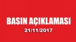Antalya Bölge Adliye Mahkemesi Cumhuriyet Başsavcılığı 21/11/2017 Tarihli Basın Açıklaması