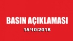 Antalya Bölge Adliye Mahkemesi Cumhuriyet Başsavcılığı 15/10/2018 Tarihli Basın Açıklaması