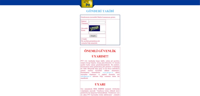 Posta Takip Sistemi (PTS) | Anadolu Adliyesi