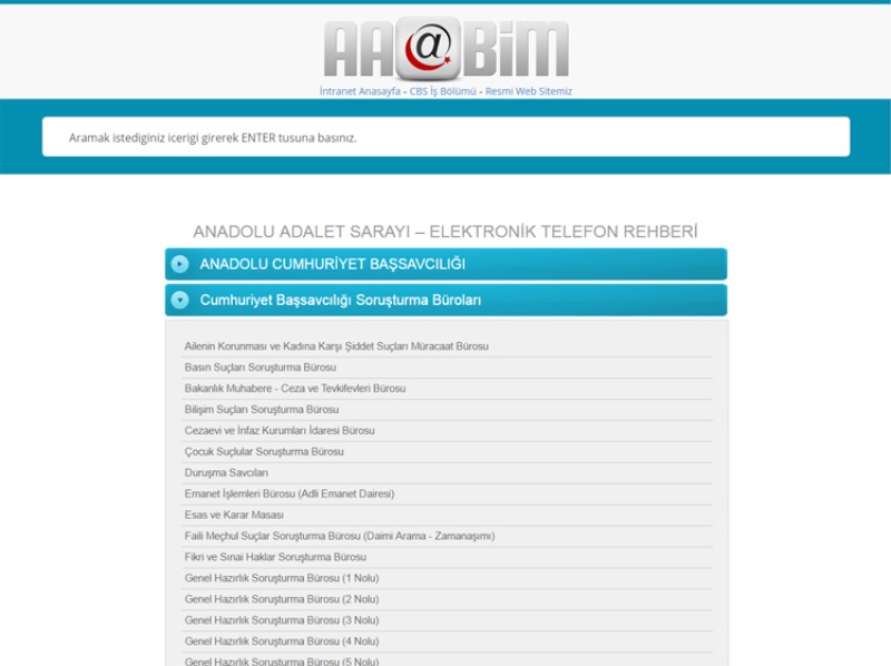 Elektronik Telefon Rehberi (e-Rehber) Yazılımı | Anadolu Adliyesi