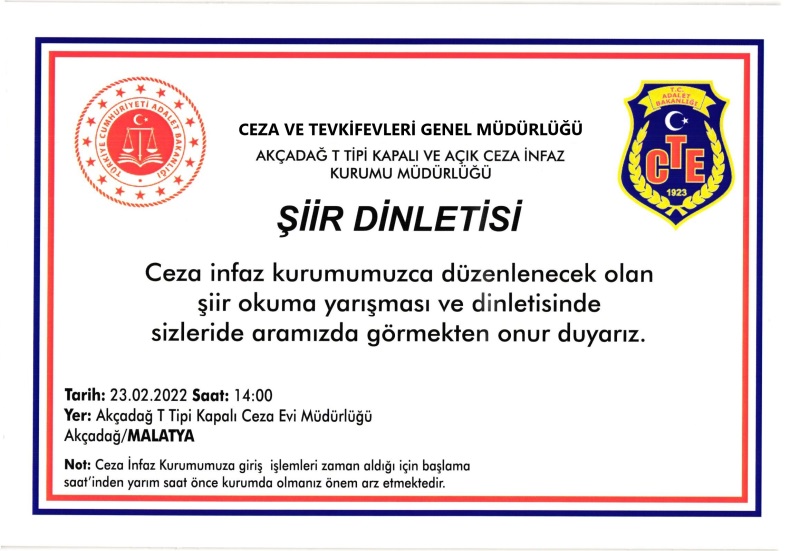 KURUMUMUZDA ŞİİR DİNLETİSİ