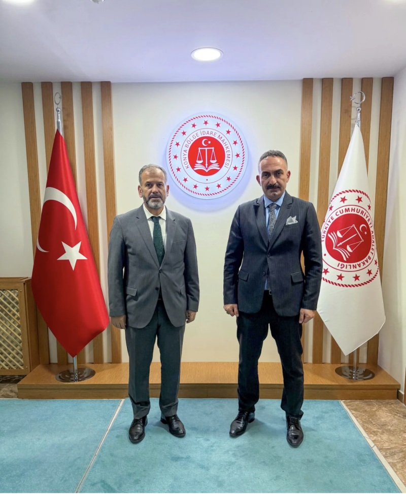  Konya İl Müftüsü Prof. Dr. Ali Öge, Bölge İdare Mahkemesi Başkanımız Nazım Taha Koçak'ı makamında ziyaret etti. 