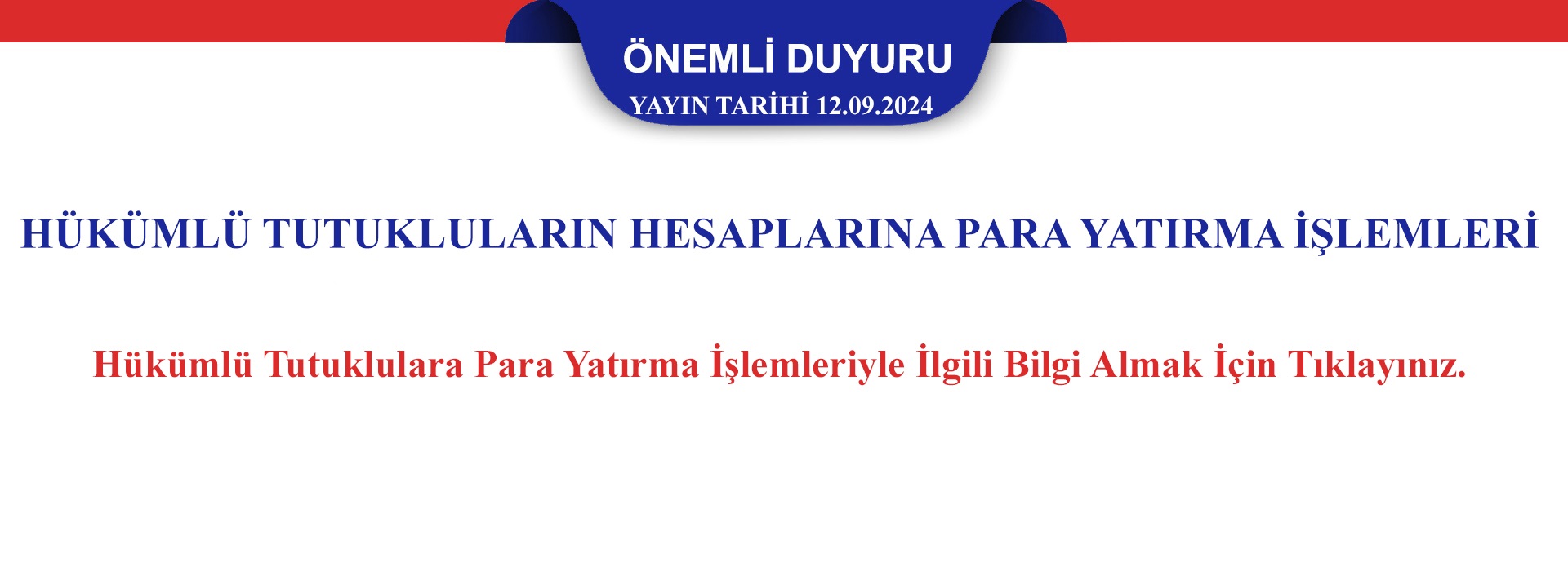 Hükümlü ve Tutukluların Hesaplarına Para Gönderimi
