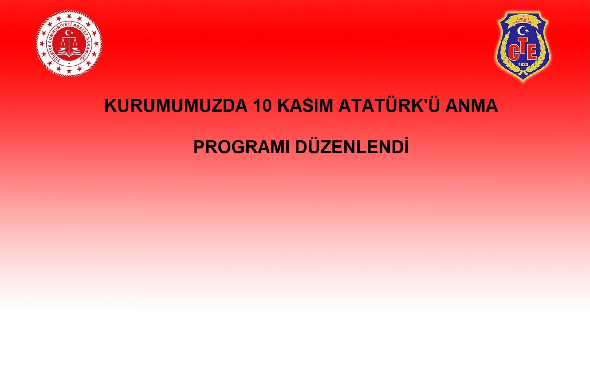 10 KASIM ATATÜRK'Ü ANMA PROGRAMI