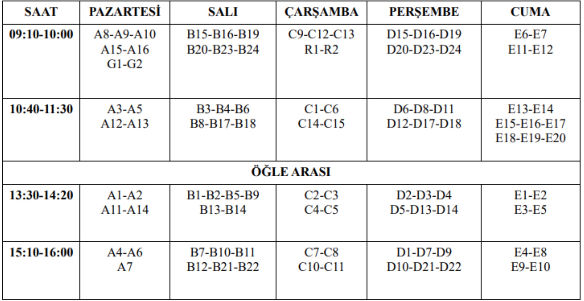 2025 YILI HAFTALIK KAPALI VE AYLIK AÇIK GÖRÜŞ PROGRAMI 