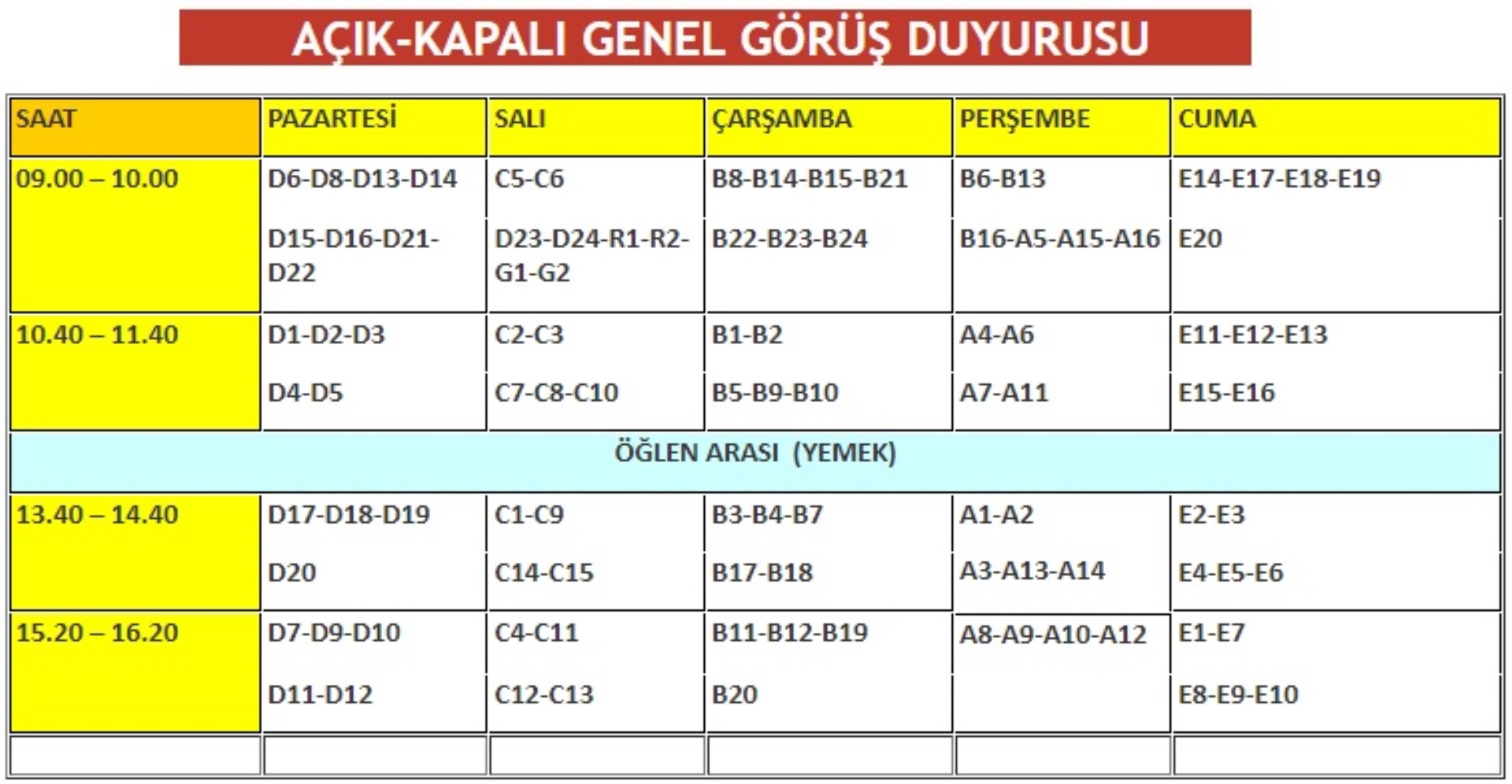 Türkoğlu 2 Nolu L Tipi Kapalı Ceza İnfaz Kurumu Müdürlüğü AÇIK-KAPALI GENEL GÖRÜŞ DUYURUSU