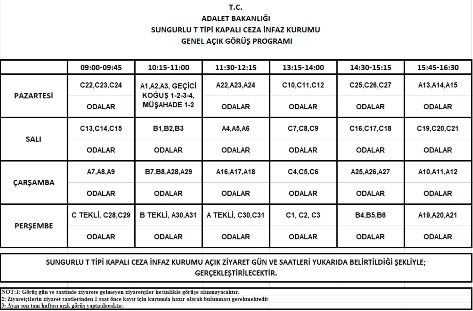 Kapalı Ceza İnfaz Kurumu - Açık Görüş Programı 