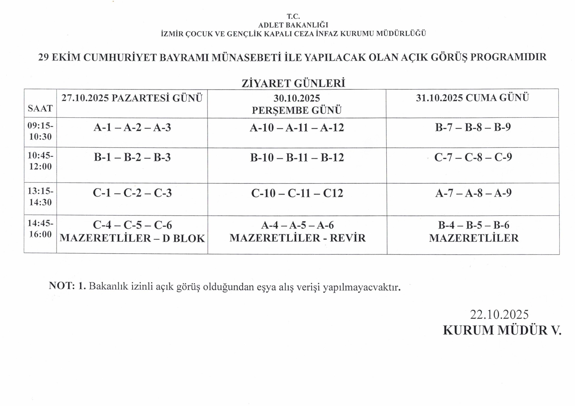 29 EKİM CUMHURİYET BAYRAMI GÖRÜŞÜ