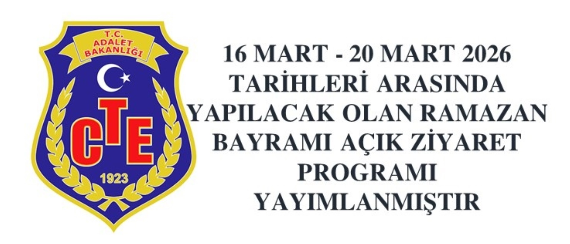 2026 YILI RAMAZAN BAYRAMI AÇIK ZİYARET PROGRAMI YAYIMLANMIŞTIR