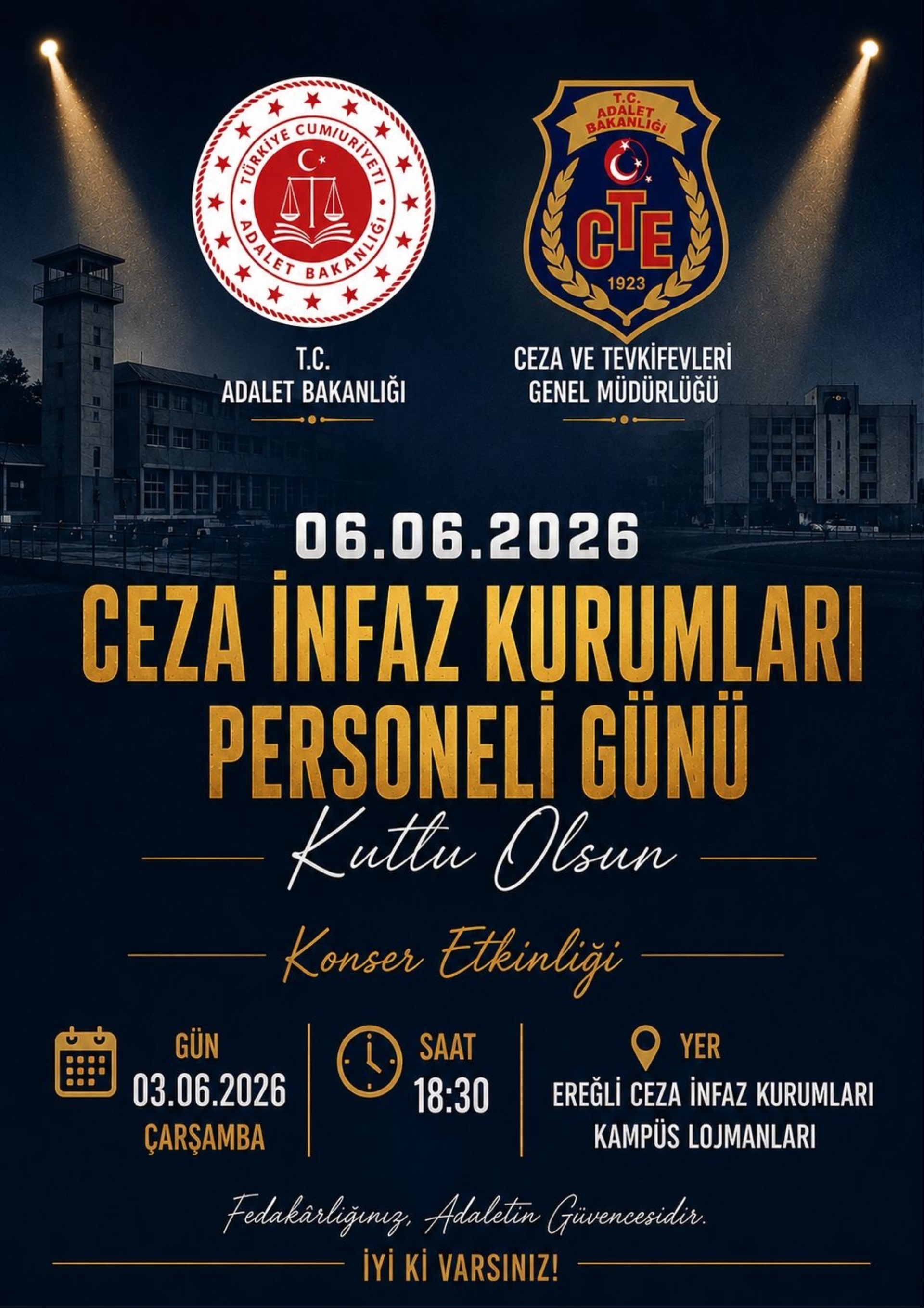 Ceza İnfaz Personeli Günü Kapsamında Düzenlenecek Konser Etkinliğine Davet