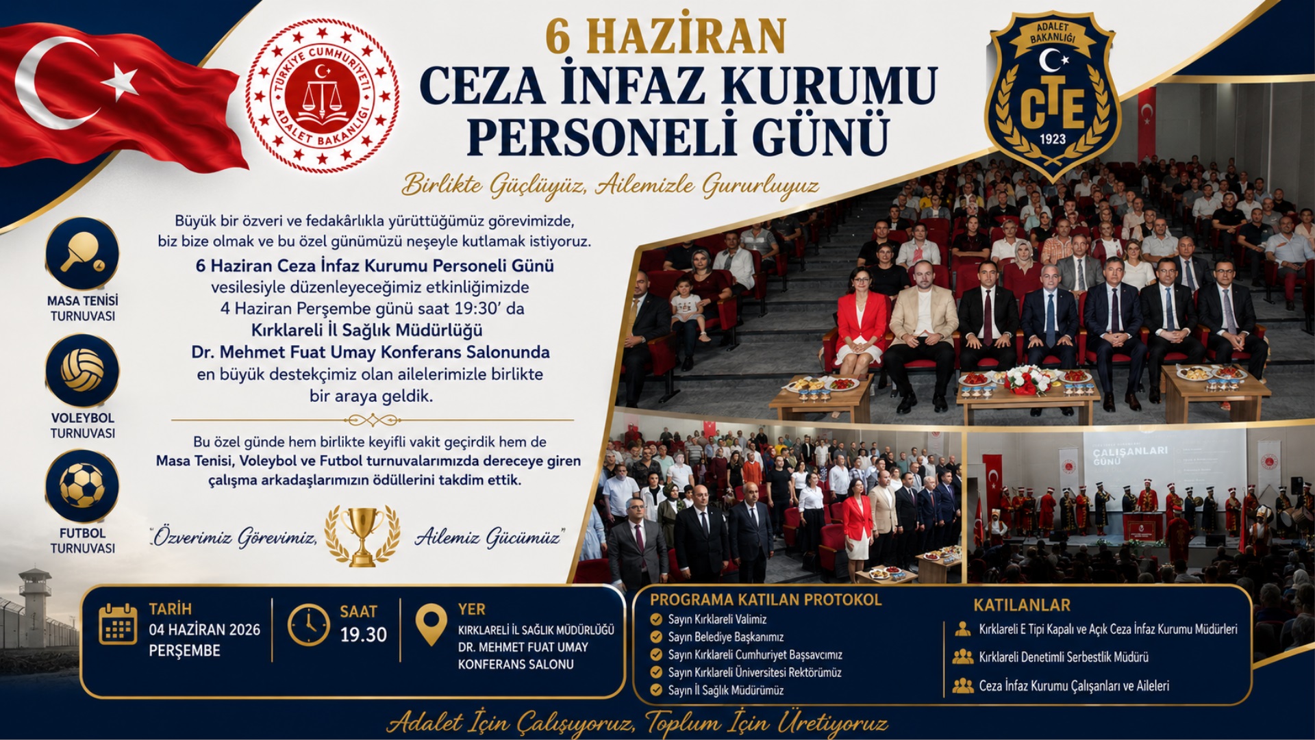 Kırklareli Ceza İnfaz Kurumları Personeli Günü Coşkuyla Kutlandı