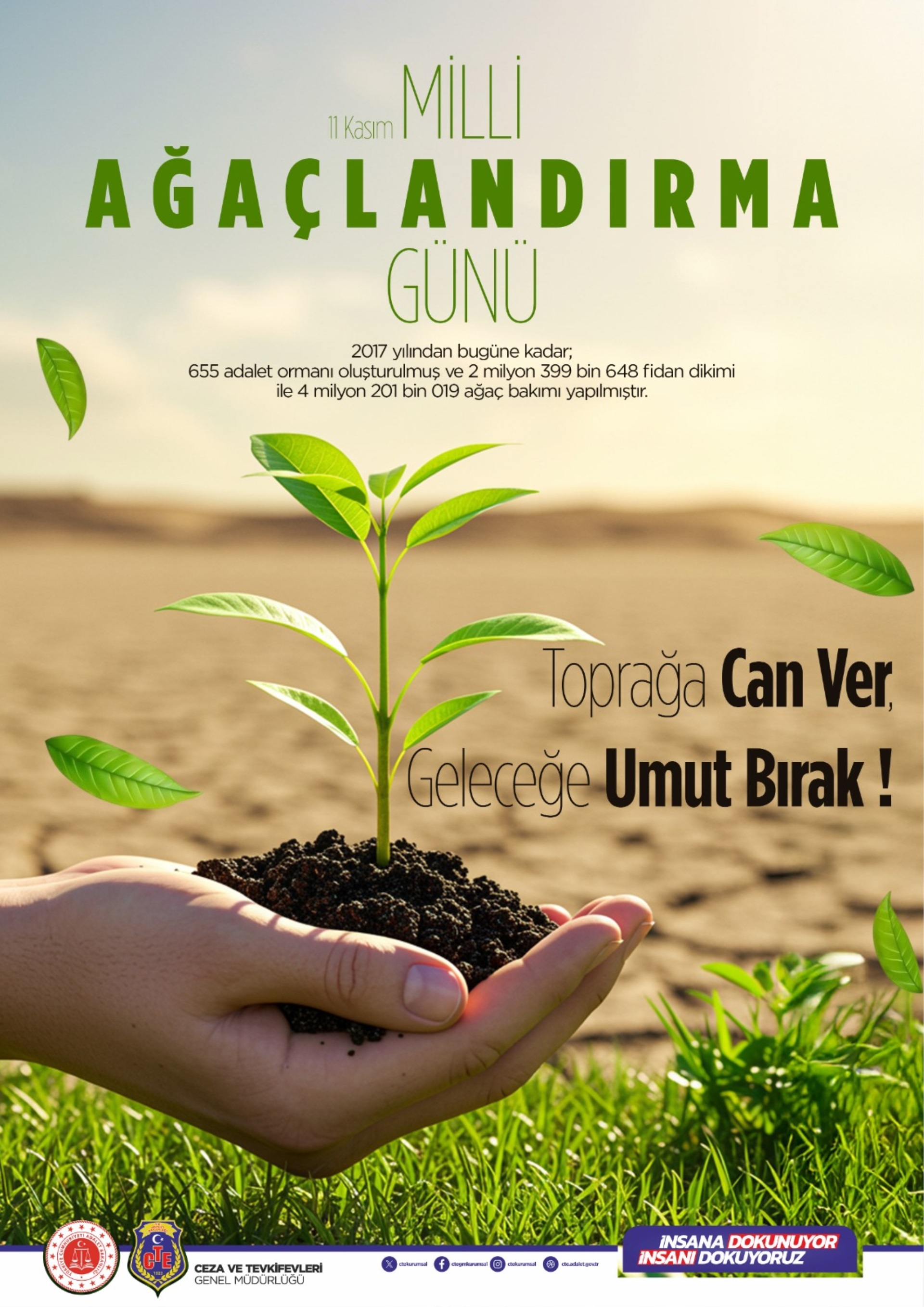Toprakla buluşacak her fidan, geleceğe umut olacak! 11 Kasım 2025 tarihinde biz de yeşil vatan için toprak başındayız!