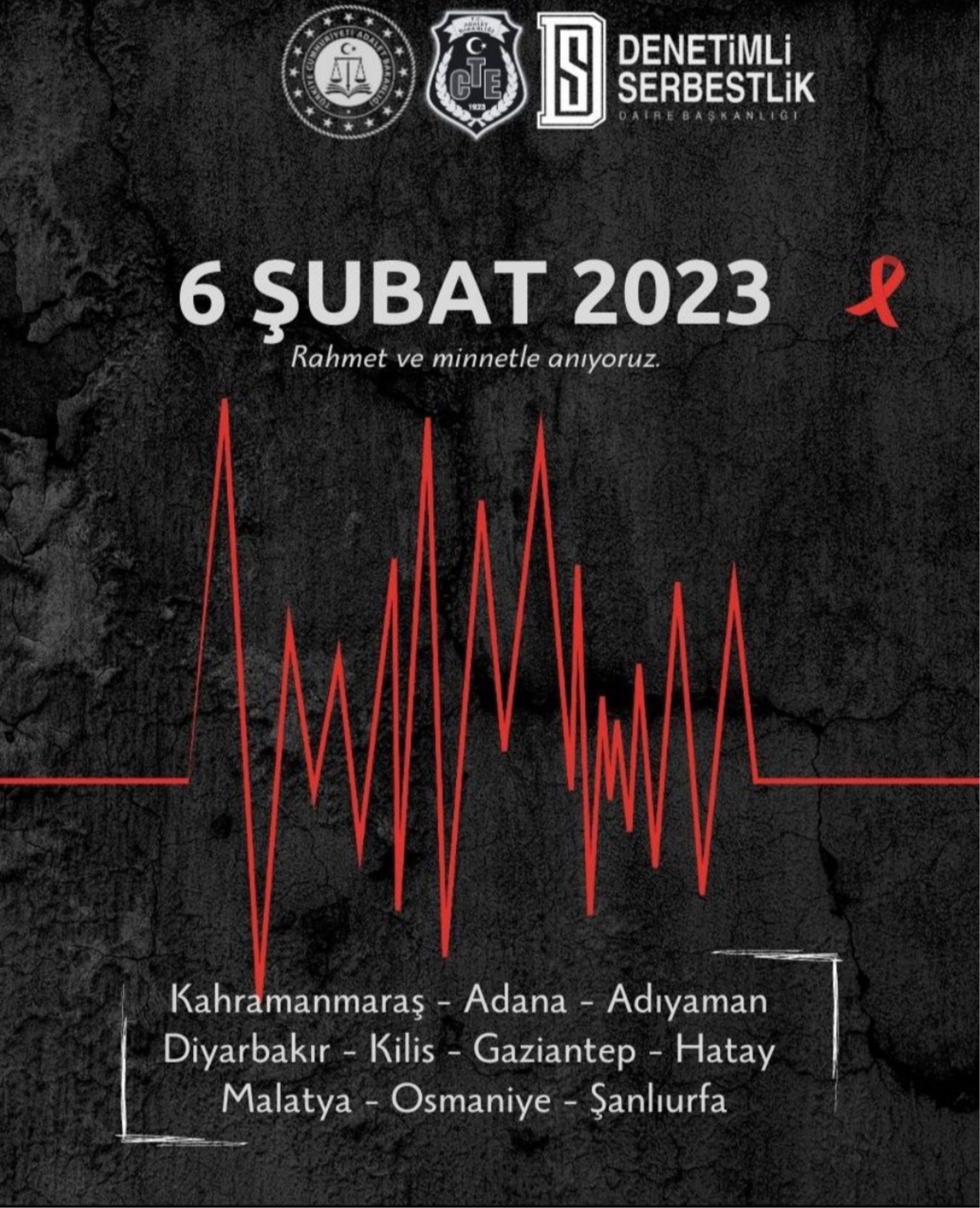 6 ŞUBAT 2023  DEPREMİNDE HAYATINI KAYBEDEN VATANDAŞLARIMIZI RAHMET VE MİNNETLE ANIYORUZ.