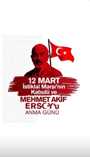 12 MART İSTİKLAL MARŞI'NIN KABULÜ VE MEHMET AKİF ERSOY'U ANMA GÜNÜ ETKİNLİĞİ...