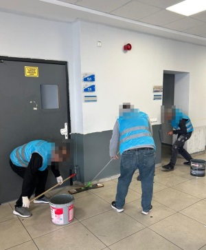 Kamu Yararına Çalışma kapsamında yarı yıl tatilinde 4 okulda boyama ve 5 okulda temizlik faaliyetleri gerçekleştirerek 